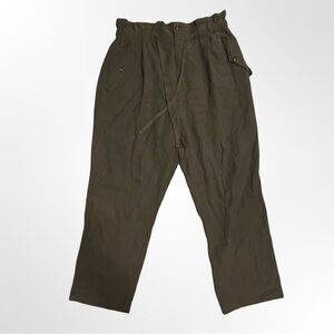 H&M Green High Waist Paperbag Pants